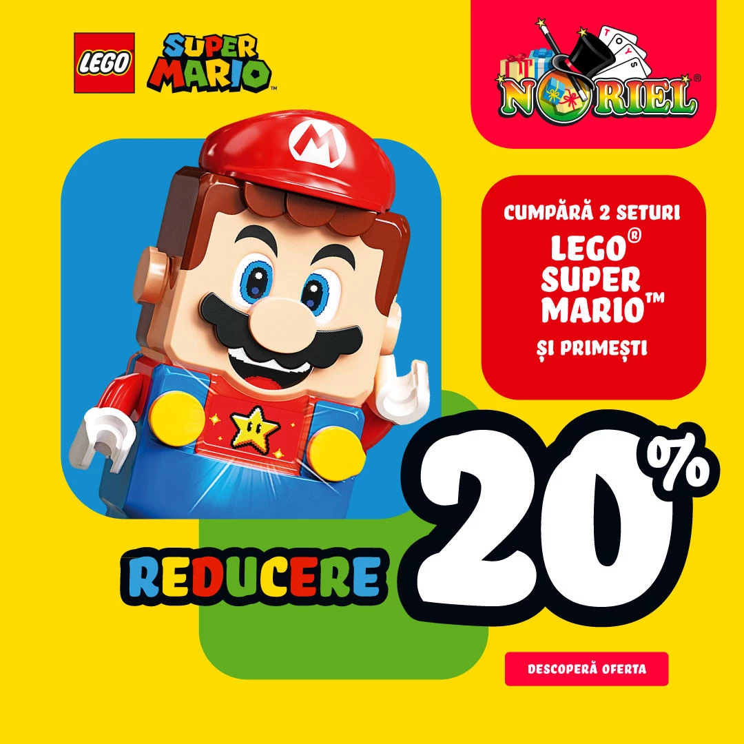 Noriel: 20% reducere la oricare 2 seturi LEGO Super Mario